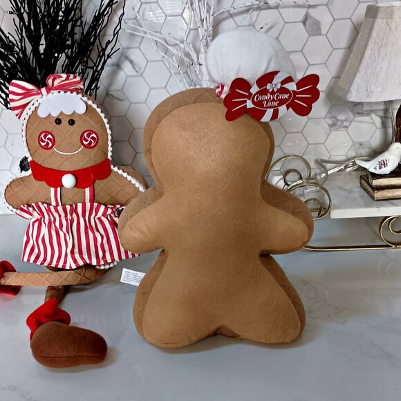 NEW! WEIGHTED GINGERBREAD BAKERS MAN DECOR DOLL - Picture 3 of 4